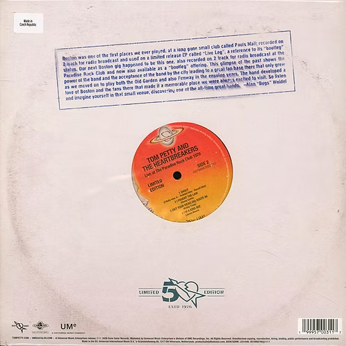 TOM PETTY & THE HEARTBREAKERS LP July 16, 1978 - Paradise Theater, Boston, MA