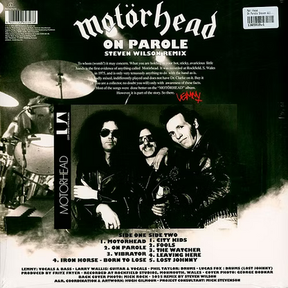 MOTORHEAD LP On Parole Steve Wilson Remix (Record Store Day 2026) Coloured Vinyl