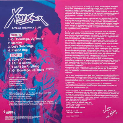 X-Ray Spex - Live At The Roxy Club (LP, Album, Ltd, RE, RM, Blanco / White)