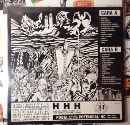 HHH – A Por Ellos... Que Son Muchos Y Estan Super Cachas !! - LP - With Insert - 1990 - Potencial Hardcore – FP-002, Fobia Duros Sentimientos – FP-002 - Vinilo Como Nuevo (M-) / Portada Muy Buen Estado (VG+)