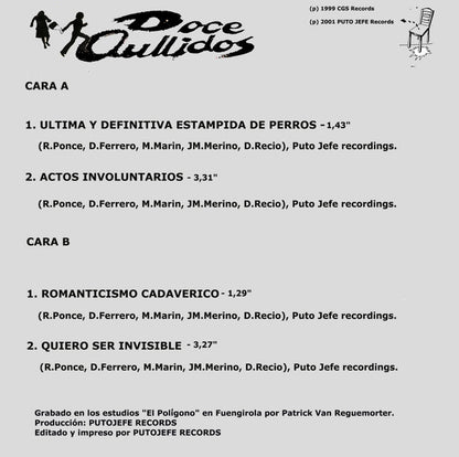 Doce Aullidos – Busca Y Captura - 7" - 2001 - Putojefe Records