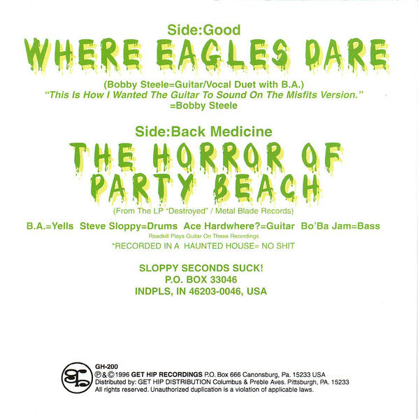 Sloppy Seconds - Where Eagles Dare (7", RE)