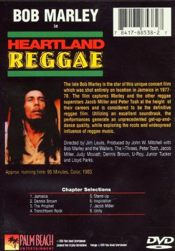 Bob Marley – Heartland Reggae - DVD - 1999 - Palm Beach Entertainment – PBE8538 - DVD Muy Buen Estado (VG+) / Portada Como Nueva (M-)