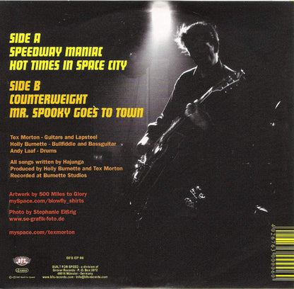 Tex Morton – Speedway Maniac - 7" - Rojo / Red - 2007 - Built For Speed – BFS EP 06 - Como Nuevo / Like New (M- / M-)
