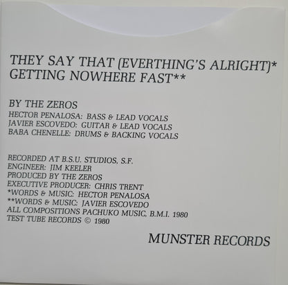 Zeros - They Say That (Everything's Alright) / Getting Nowhere Fast (7", Single, RE, S/Edition, Transparente / Clear)