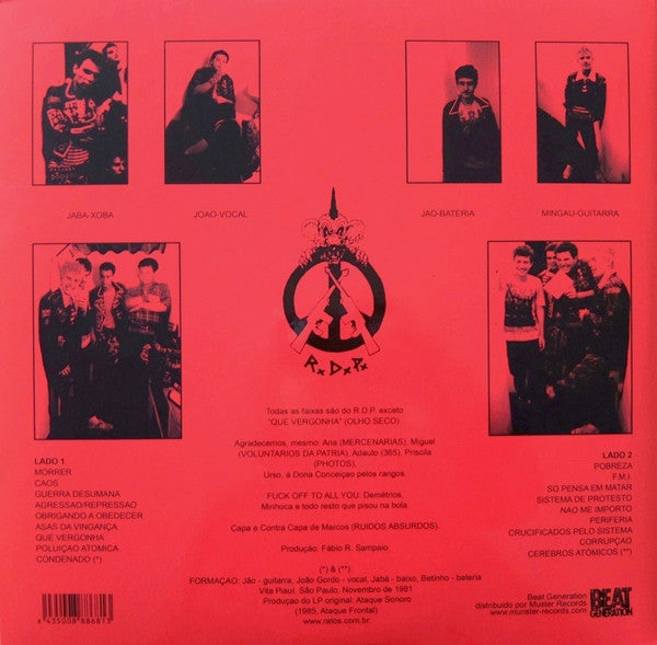 Ratos De Porao ‎– Crucificados Pelo Sistema - LP - 2008 - Beat Generation ‎– BEAT-26