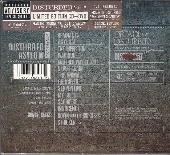 Disturbed – Asylum - CD+DVD - Digipak Limited Edition - 2010 - Reprise Records – 9362-49641-7 - Muy Buen Estado / Very Good Condition (VG++ / VG++)