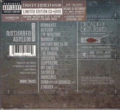 Disturbed – Asylum - CD+DVD - Digipak Limited Edition - 2010 - Reprise Records – 9362-49641-7 - Muy Buen Estado / Very Good Condition (VG++ / VG++)