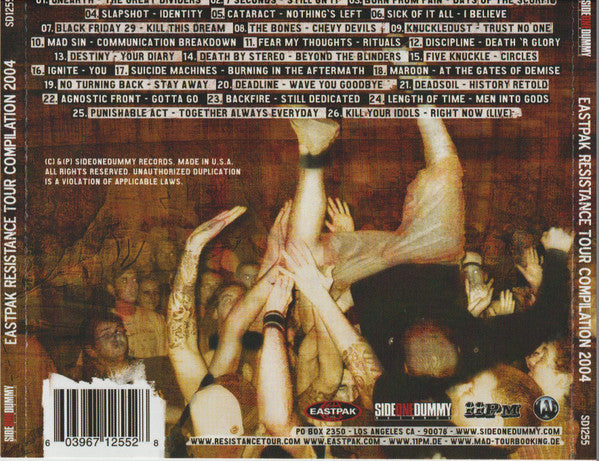 Various – Eastpak Resistance Tour Compilation 2004 - CD - 2004 - SideOneDummy Records – SD1255