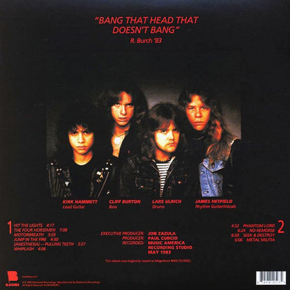 Metallica – Kill 'Em All - LP - 180 gr. - Remastered from the original master tapes - Includes an insert