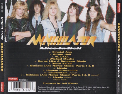 Annihilator – Alice In Hell - CD - Roadrunner Records – RR 8723-2