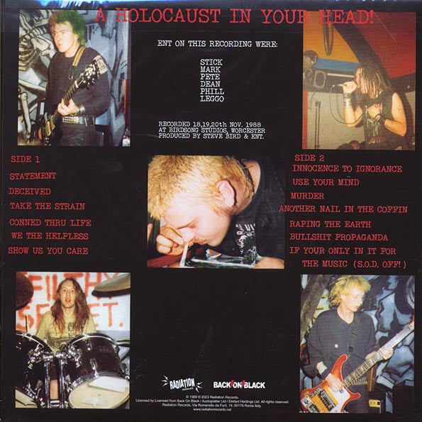 Extreme Noise Terror – A Holocaust In Your Head - LP - Red - Includes Poster