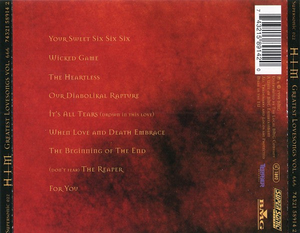 HIM – Greatest Lovesongs Vol. 666 - CD - 1998 - Supersonic Records – SUPERSONIC 022