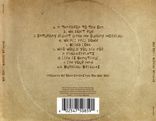 Bon Jovi ‎– Burning Bridges - CD