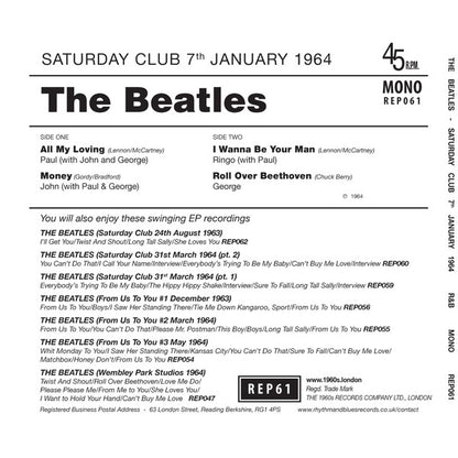 The Beatles - Saturday Club 7th January 1964 (7", EP, Mono, Unofficial) - PLAZO DE ENVÍO 5-7 DÍAS / SHIPPING TIME 5-7 DAYS.