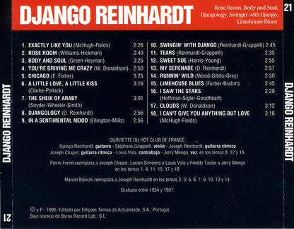 Django Reinhardt – Django Reinhardt - CD - 1995 - Barna Record Lab – 21