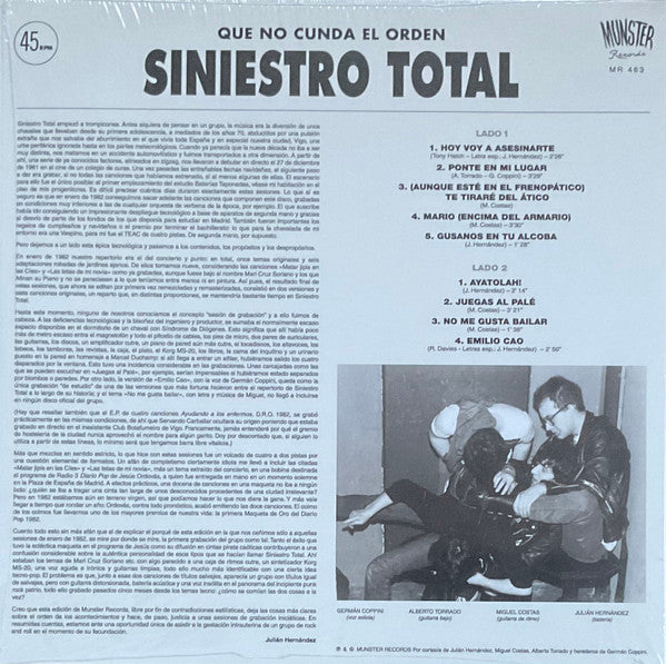 Siniestro Total - Que No Cunda El Orden (Primeras Sesiones De Grabación, Enero De 1982) (LP, Album)