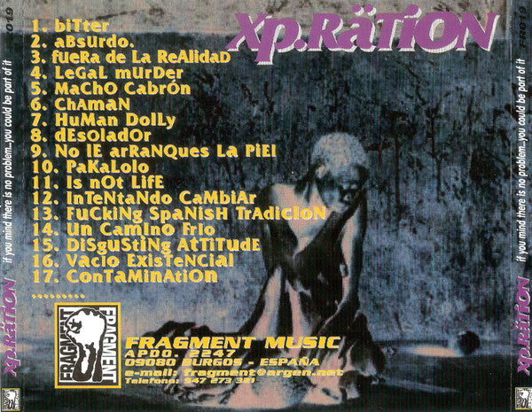 Xp.Rätion – If You Mind There's No Problem... You Could Be Part Of It - CD - NUEVO - PRECINTADO / NEW – SEALED.