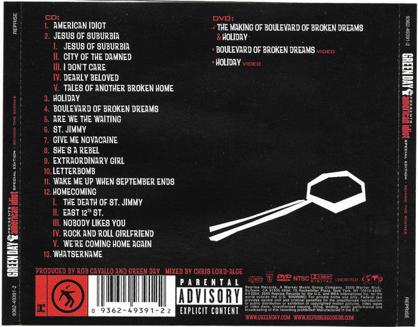 Green Day – American Idiot - CD + DVD - CD y DVD Muy Buen Estado / Portada Muy Buen Estado (VG+/VG+)