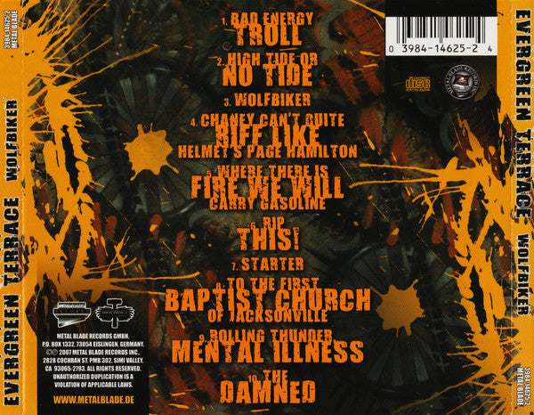 Evergreen Terrace – Wolfbiker - CD - 2007 - Metal Blade Records – 3984-14625-2, High Impact Recordings – 3984-14625-2