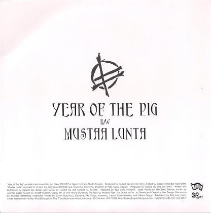 Fucked Up – Year Of The Pig - 7" - With Insert - 2008 - Matador – OLE 828-7 - Muy Buen Estado / Very Good Condition (M / VG+)