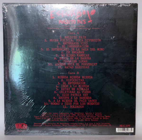 Eskorbuto - Maldito Pais (Primera Época 1982-84) (LP, Comp, Ltd, RE, Rojo / Red)