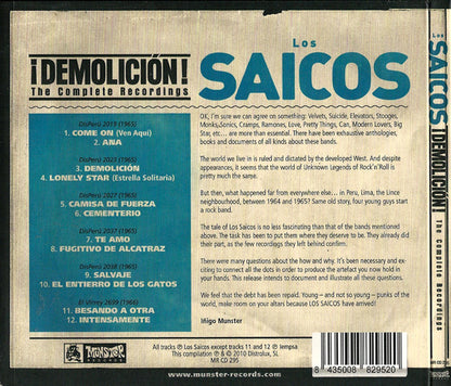 Los Saicos – ¡Demolición! The Complete Recordings - CD - Digipak - 2010 - Munster Records – MR CD 295