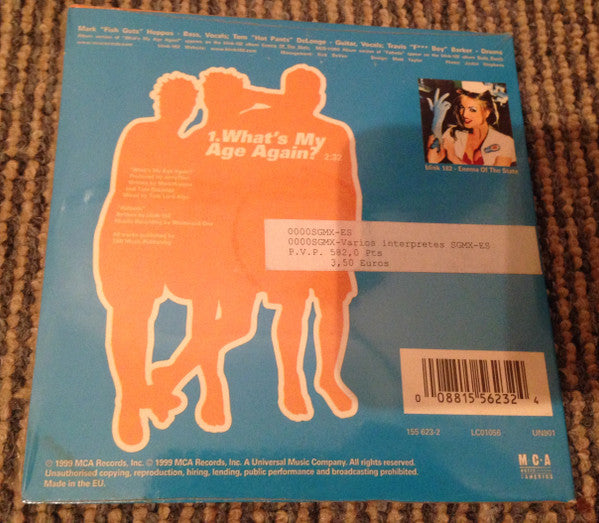 Blink-182 – What's My Age Again? - CD, Single, Cardboard - 1999 - MCA Records – 155 623-2 - Sticker on Cover - CD Como Nuevo (M-) / Portada Como Nueva (M-)