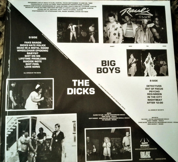 Big Boys And The Dicks - Recorded Live At Raul's Club (LP, Album, RE)