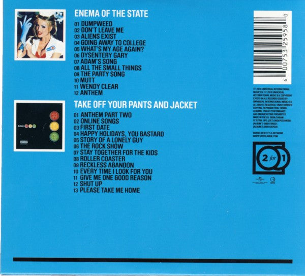 Blink-182 – Enema Of The State + Take Off Your Pants And Jacket - 2xCD - Digipak - CDs Muy Buen Estado / Portada Muy Buen Estado (VG+/VG+)