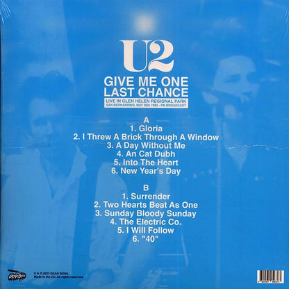 U2 – Give Me One Last Chance: Live In Glen Helen Regional Park San Bernardino, May 30th 1983 - FM Broadcast -LP - Limited edition; 300 copies made