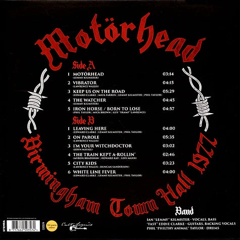 Motörhead - Birmingham Town Hall 1977 - LP - 2024 - Cult Legends