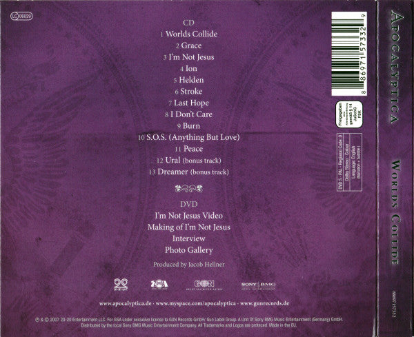 Apocalyptica – Worlds Collide - CD+DVD - Digipak - Muy Buen Estado / Very Good Condition (VG+ / VG+)