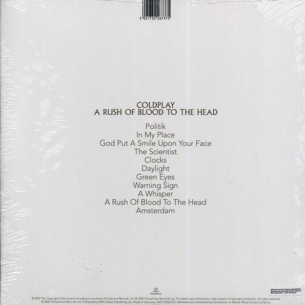 Coldplay ‎– A Rush Of Blood To The Head - LP - Gatefold Sleeve