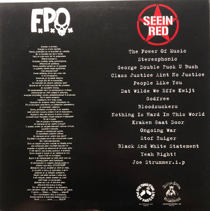 Seein Red / FxPxOx ‎– FxPxOx / Seein Red - LP - 2006 - 625 Thrashcore ‎– 625192, Selfish Satan Recordings ‎– SSR 010 - Como Nuevo / Like New (M-/M-)
