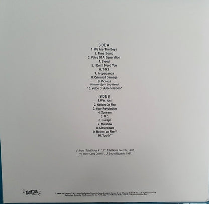 Blitz - Voice Of A Generation (LP, Album, Amb, Ltd, RE, White W/ Green Splatter)