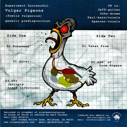 Vulgar Pigeons – Genetic Predisposition - 7" - 2000 - Howling Bull America - Vinilo Como Nuevo / Portada Como Nueva (M-/M-).