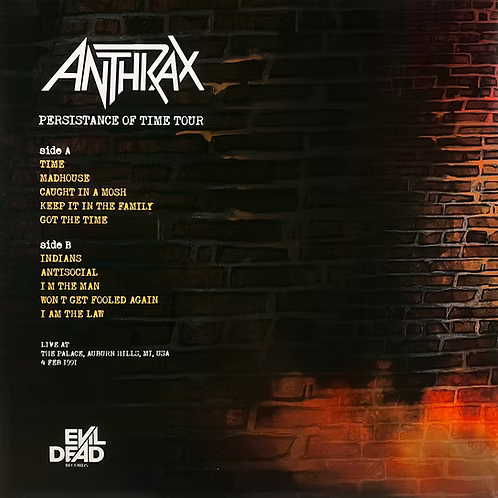 ANTHRAX LP Persistance Of Time Tour (Red Yellow Flame Coloured Vinyl)