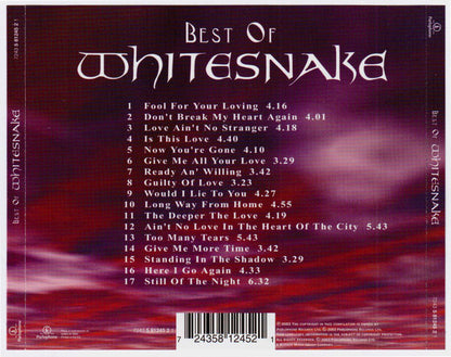 Whitesnake – Best Of Whitesnake - CD - Parlophone – 7243 5 81245 2 1 - CD Como Nuevo (M-) / Portada Como Nueva (M-)