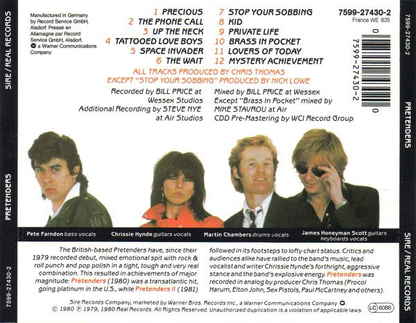 Pretenders – Pretenders - CD - Sire – 7599-27430-2, Real Records – 7599-27430-2