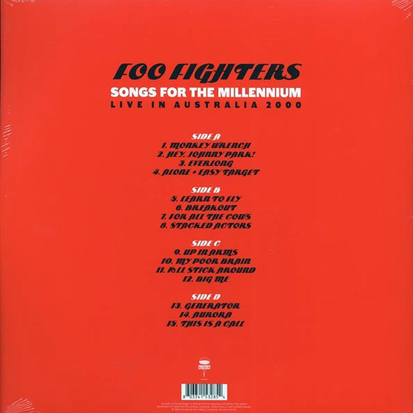Foo Fighters – Songs For The Millennium - 2xLP - Clear - Gatefold Sleeve - Limited Edition of 1000 Copies