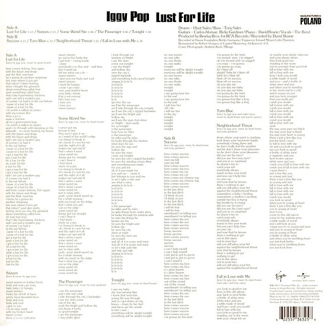 Iggy Pop Lust For Life LP (Universal)