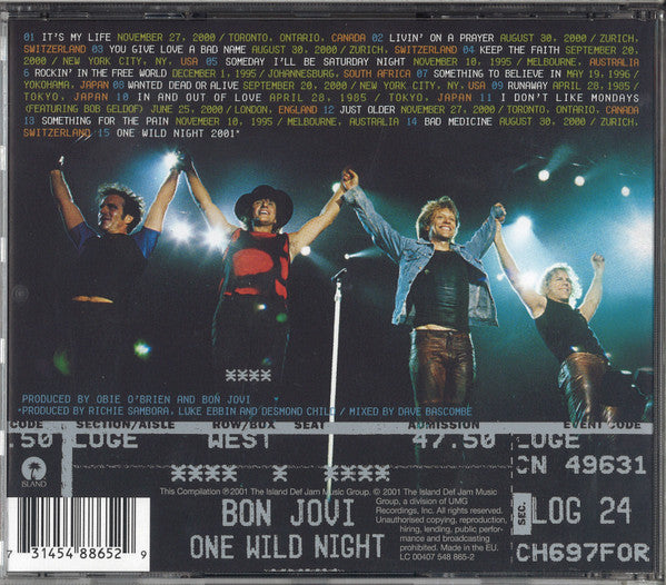 Bon Jovi ‎– One Wild Night: Live 1985-2001 - CD