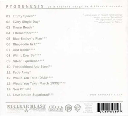 Pyogenesis – P... Or Different Songs In Different Sounds - CD - Digipak - 2000 - Nuclear Blast – NB 538-2, Nuclear Blast – 27631 65382, Warner Bros. Records – 27631 65382 - CD Nuevo (M) / Portada Muy Buen Estado (VG++)