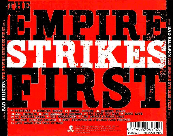 Bad Religion – The Empire Strikes First - CD - 2004 - Epitaph – 6694-2