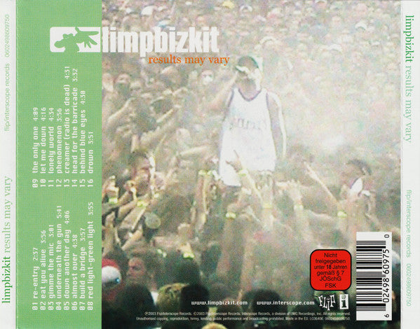 Limp Bizkit – Results May Vary - CD + DVD - USADO / USED (M- / M-)