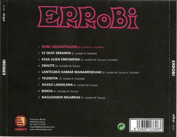 Errobi – Gure Lekukotasuna - CD - 2003 - Elkar – KD-27