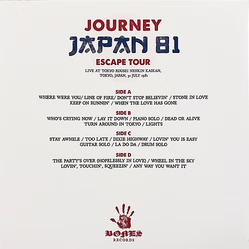 JOURNEY 2xLP Japan 81 (Orange/Yellow/Black Splatter Coloured Vinyl)