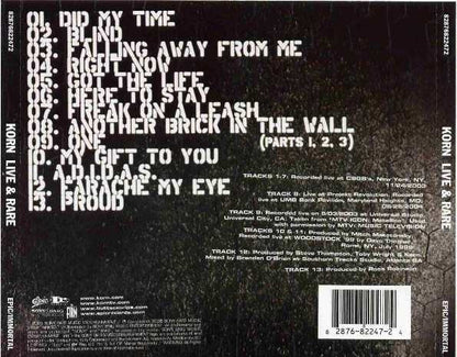 Korn – Live & Rare - CD - CD Como Nuevo / Portada Como Nueva (M-/M-)