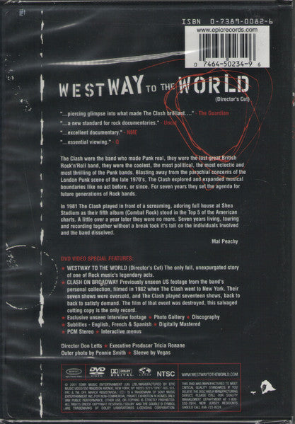 The Clash – Westway To The World - DVD - 2001 - Epic Music Video – EVD 50234 - DVD Como Nuevo (M-) / Portada Como Nueva (M-)